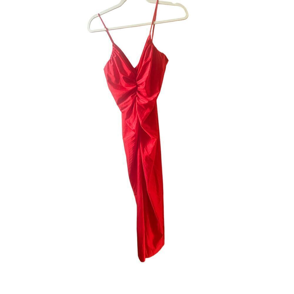 NWT Delfi Collective Rushed V neck  Marilyn Red Holiday Valentine Dress Small - Picture 7 of 10